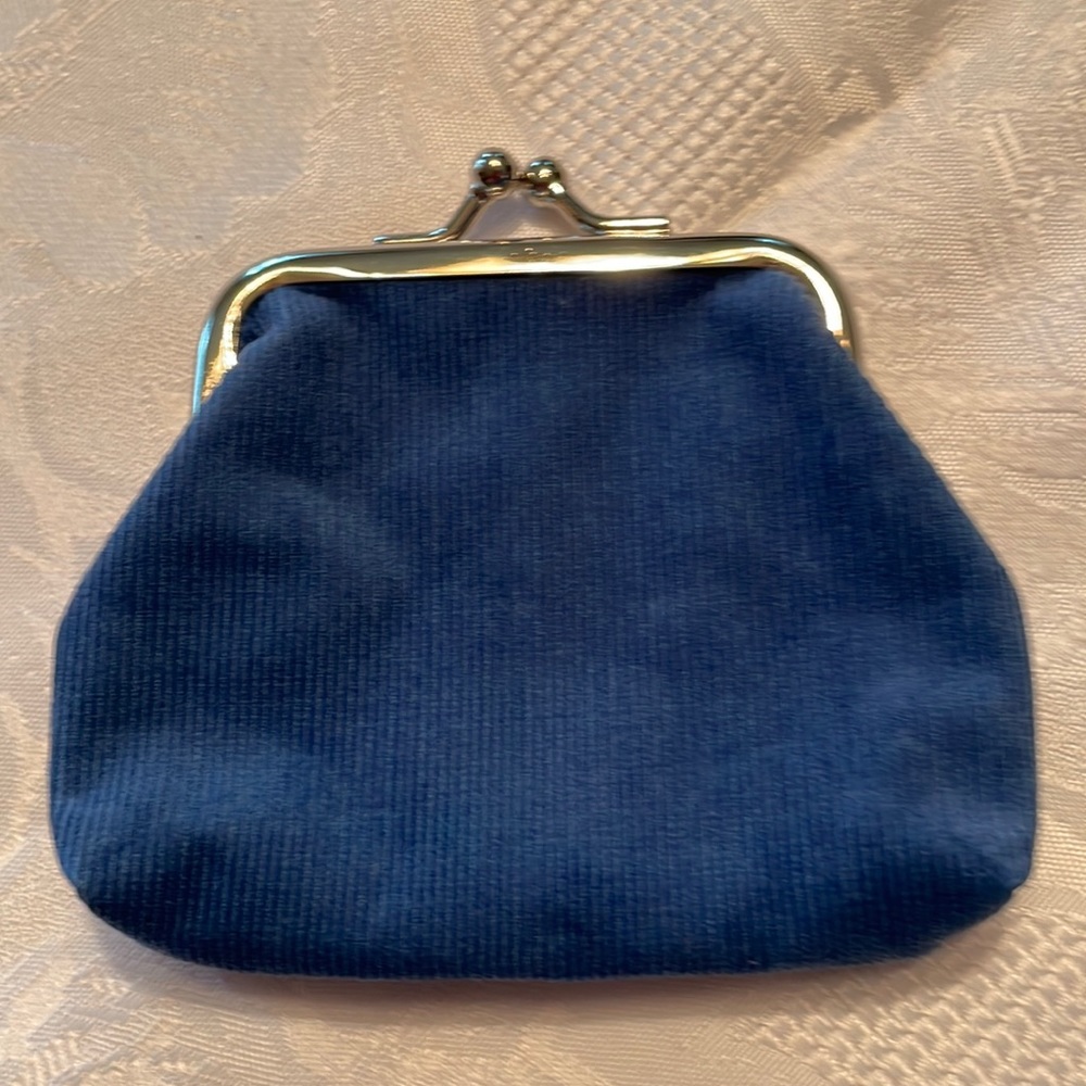 Lancôme blue corduroy new change purse